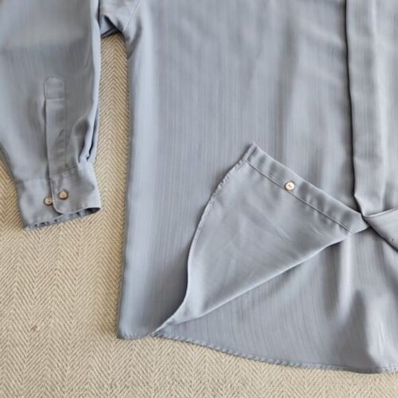 Cassel Mens Big & Tall Gray Long Sleeve Silky Dress Shirt Size 2XL - Picture 11 of 16